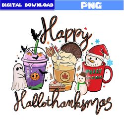 happy hallothanksma png, hallothanksma png, hallomas coffee png, christmas png, pumpkin png, halloween png, cartoon png