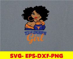 texas longhorns girl, svg, png, eps, dxf, ncaa teams