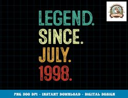 25 years old legend since july 1998 25th birthday png, sublimation copy