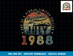 35 year old awesome since july 1988 35th birthday png, sublimation copy