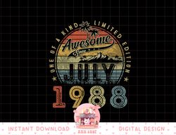 35 year old awesome since july 1988 35th birthday png, sublimation copy