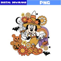 halloween floral png, halloween minnie mouse png, minnie mouse png, mickey mouse png, halloween png, png digital file