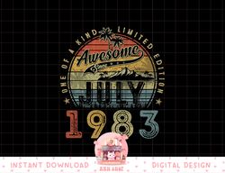 40 year old awesome since july 1983 40th birthday png, sublimation copy