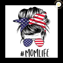 american mom life messy bun svg png, mom svg, mothers day svg