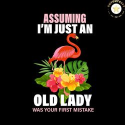 assuming im just an old lady svg, trending svg, quote svg, animal svg, flamingo svg, diy crafts, svg files, silhouette f