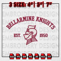 bellarmine knights embroidery files, ncaa embroidery designs, ncaa bellarmine knights machine embroidery pattern