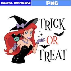 halloween princess png, trick or treat png, ariel png, princess png, halloween png, disney png, png digital file
