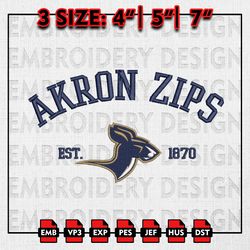 akron zips embroidery files, ncaa embroidery designs, ncaa akron zips machine embroidery pattern