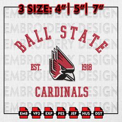 ball state cardinals embroidery files, ncaa embroidery designs, ncaa ball state cardinals machine embroidery pattern