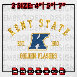 kent state golden flashes embroidery files, ncaa embroidery designs, ncaa kent state machine embroidery pattern