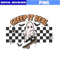 creep it real png, ghost png, bat png, retro halloween png, halloween png, cartoon png, png digital file