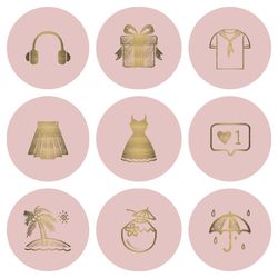 72 lifestyle instagram highlight icons.pink instagram highlights images.  pink and gold instagram highlights icons.