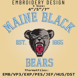 maine black bears embroidery design, ncaa logo embroidery files, ncaa bears, machine embroidery pattern