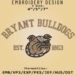 bryant bulldogs embroidery design, ncaa logo embroidery files, ncaa bulldogs, machine embroidery pattern