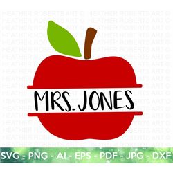 apple split monogram svg, teacher monogram svg, apple name frame svg, teacher svg, gift for teachers svg, teacher shirt