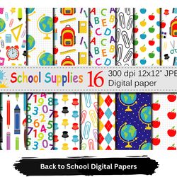 back to school digital paper