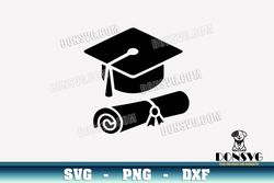 graduation cap and diploma svg cut files for cricut high school png image graduate hat svg dxf file