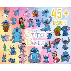 45 lilo and stitch layered svg bundle designs / stitch png svg files for cricut