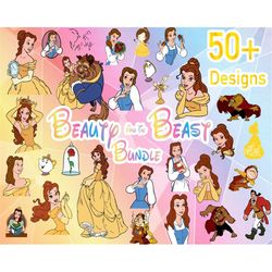 50 beauty and the beast belle layered svg princess bundle