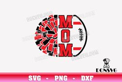 pom pom mom football svg cut files for cricut cheer mother png image sport ball cheerleader dxf file