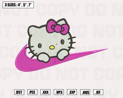nike hello kitty girl embroidery machine designs instant digital download pes file