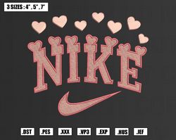 nike hearts embroidery machine designs instant digital download pes file