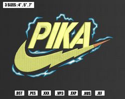 nike x pikachu logo embroidery machine designs instant digital download pes file