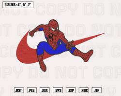 nike x spiderman embroidery machine designs instant digital download pes file