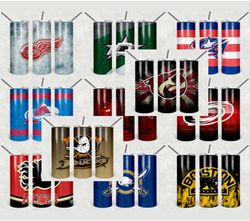 nhl football tumbler designs bundle: 30 nhl tumbler wraps for 20oz tumblers with png sublimation printing design