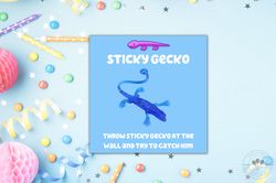 sticky gecko |  party favor | digital download | party decor