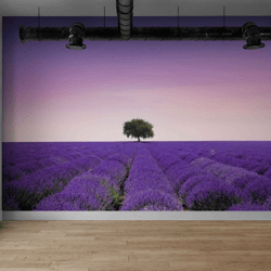 living room wall mural - lavender photo wallpaper