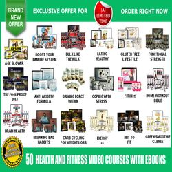 55 health and fitness hq videos for social media plr with resell rights!