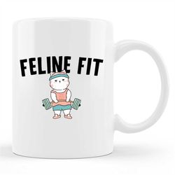 cute cat workout mug, cat lover gift, gift for cat lover, gym mug, gym gift, exercise mug, exercise gift, cat mug, cat l