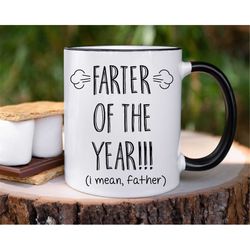 father's day mug, funny dad gift from daughter or son, 'world's greatest farter' joke, personalized christmas gift for d