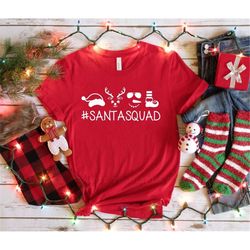 santa shirt, santa squad shirt, christmas squad shirt, reindeer, santa hat, elf boot, snowman xmas squad shirt, christma