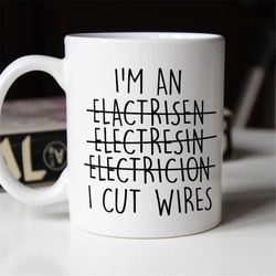 electrician gifts, electrician mug, electrician gift idea, electrician gift for men and women, electrical engineer coffe