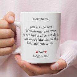 personalized weimaraner dad gift, weimaraner dad, weimaraner mug, weimaraner gift for men, weimaraner dad mug, weimarane