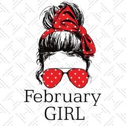 february girl red bandana sunglass face girls birt