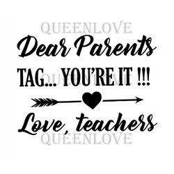 dear parents svg files for silhouette, files for cricut, svg, dxf, eps, png instant download
