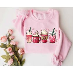 valentine coffee sweatshirt, women's valentines day sweatshirt, valentines day shirt, valentines sweater, women's valent