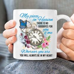 vintage pocket watch, rose flower, you will always be in my, christian coffee mugs, heaven mugs, merry christmas gifts