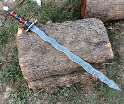 snake 32 inches damascus steel gladiator sword damascus steel roman sword wall decore