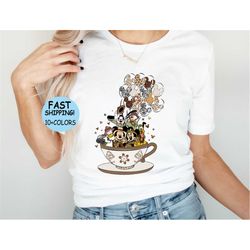 mickey and friends animal kingdom balloons tea cup shirt, disney family vacation shirt, disney tea cup, disney animal ki