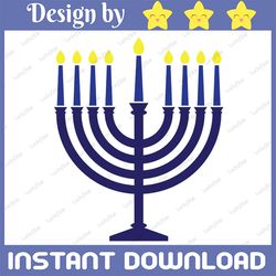 menorah candle svg, menorah silhouette svg, menorah cut file, hanukkah svg, digital download, menorah dxf, pdf, png, eps