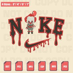 pennywiseballoon x nike embroidery designs , halloween embroidery file , file for embroidery machine