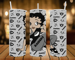 Raider Betty Boop - 20 oz Skinny Tumbler Wrap - Sublimation Design - PNG file