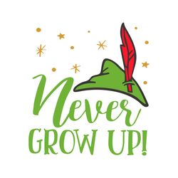 vintage disney cartoon peter pan never grow up svg cricut file