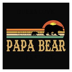 papa bear retro sunset svg, fathers day svg, papa bear svg, papa svg, dad svg, dad protector svg, retro papa svg, dad vi