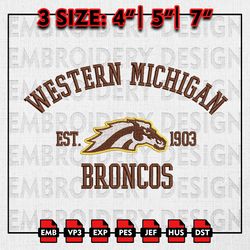 western michigan broncos embroidery files, ncaa embroidery designs, ncaa western michigan machine embroidery pattern