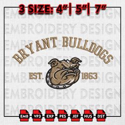 Bryant Bulldogs Embroidery files, NCAA Embroidery Designs, NCAA Bryant Bulldogs Machine Embroidery Pattern